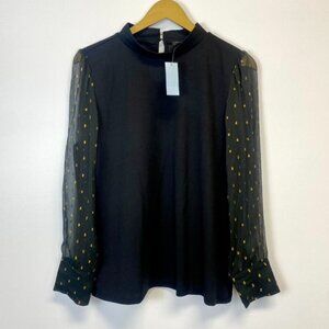 NWT Ann Taylor Sheer Sleeve Blouse